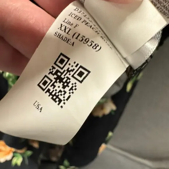 Old Navy Maxi Dress Black Floral V-Neck Coastal Tropical Resort Womens XXL NEW - Picture 11 of 13